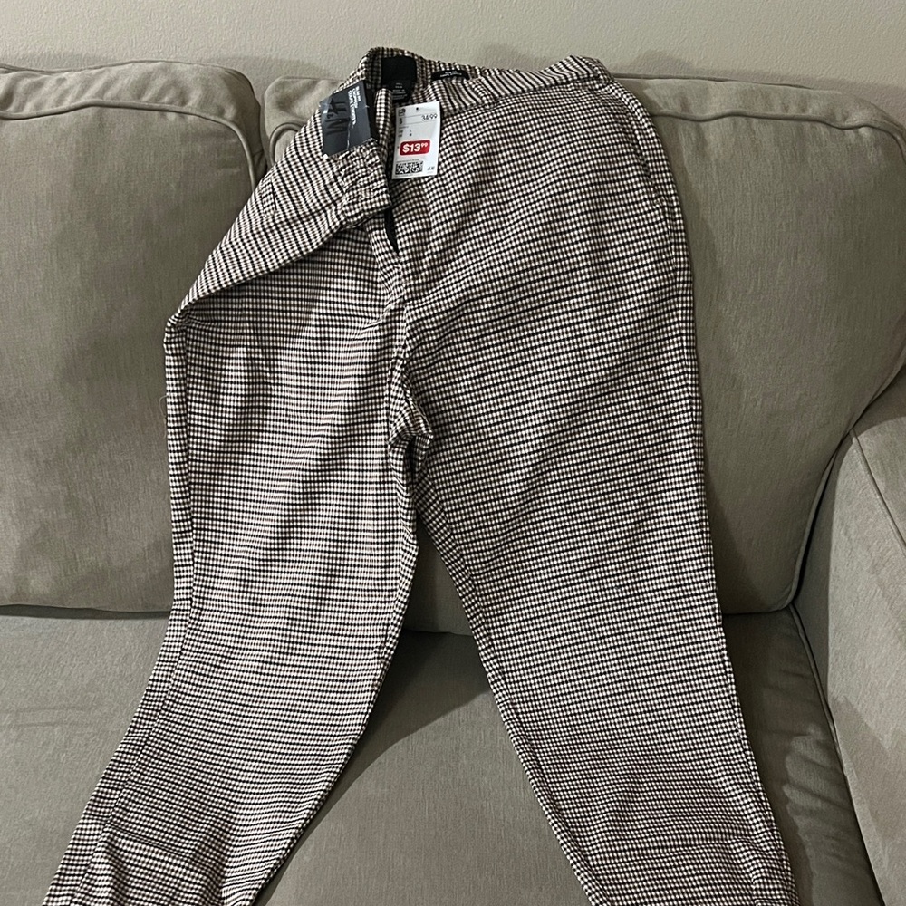 H&M Black and White Houndstooth Trousers